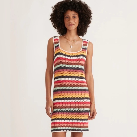 Marine Layer Fiona Rainbow Multicolor Crochet Tank Dress - Picture 2 of 8